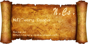 Névery Csaba névjegykártya