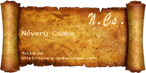 Névery Csaba névjegykártya