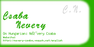 csaba nevery business card